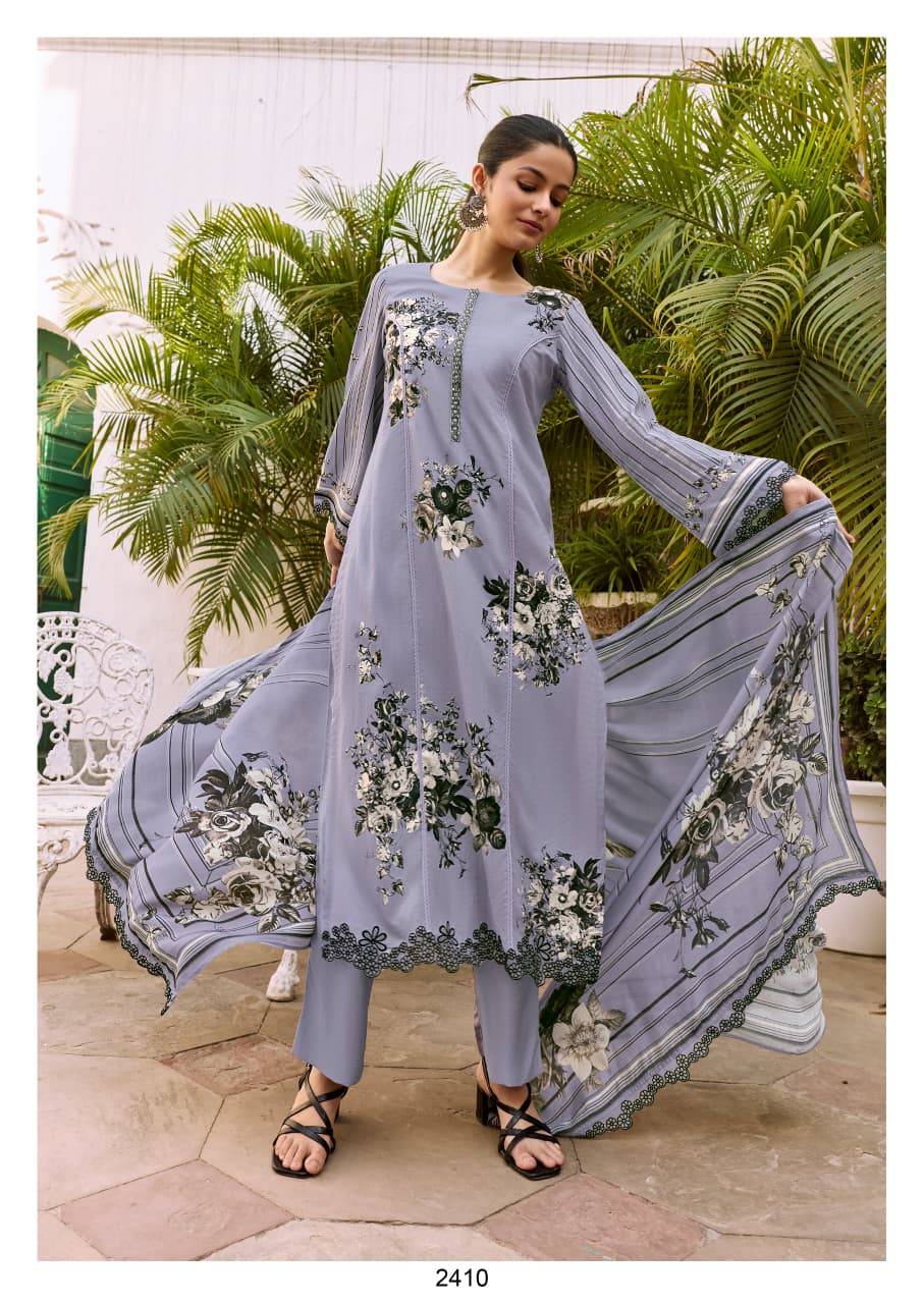 Shaam By Kimora suit 2407 To 2410 Series Stylish Beautiful Colourful Muslin Dresses At Wholesale Price